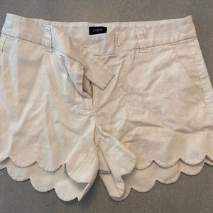 J CREW Linen scalloped shorts - size 4 white